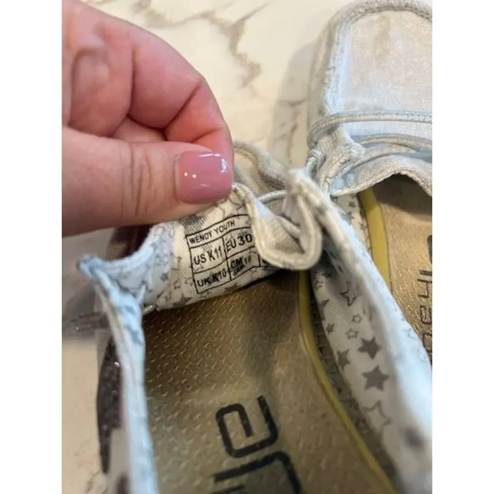 Hey‎ Dude Children's Wendy Silver Star Shoes girls 11